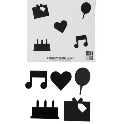 Design Letters Happy Birthday icons, Black Hot
