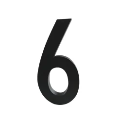 Design Letters numbers aluminum 50 mm, 6 Black Hot