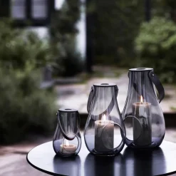 Holmegaard Design with Light candle holder smoke, 16 cm Grey Clearance