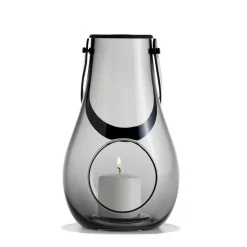 Holmegaard Design with Light candle holder smoke, 25 cm Grey New