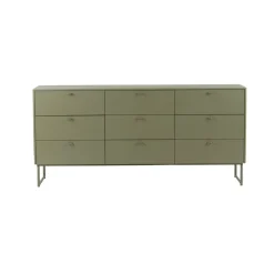 Mavis Deus chest of drawers 9 drawers, Olive Grey Outlet