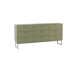 Mavis Deus chest of drawers 9 drawers, Olive Grey Outlet