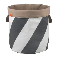 Mette Ditmer Diagonal laundry basket Ø40x50 cm, Dark grey-off-white GreyWhite Sale