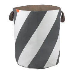 Mette Ditmer Diagonal laundry basket Ø40x50 cm, Dark grey-off-white GreyWhite Sale