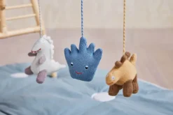 OYOY Dino play toys for baby gym., Beige-saffron-aqua blue GreyBeigeBlue New