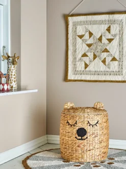 Bloomingville Dolma storage basket with lid Ø42x50 cm, Nature Beige Clearance
