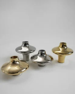 Hein Studio Doublet no. 01 small candlestick, Chrome Silver-coloured