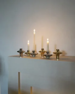 Hein Studio Doublet no. 01 small candlestick, Chrome Silver-coloured