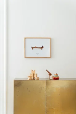 Paper Collective Doug the Dachshund poster, 30x40 cm WhiteBeige Clearance