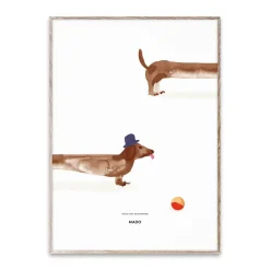 Paper Collective Doug the Dachshund poster, 50x70 cm WhiteBeige New