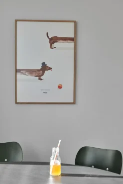Paper Collective Doug the Dachshund poster, 50x70 cm WhiteBeige New