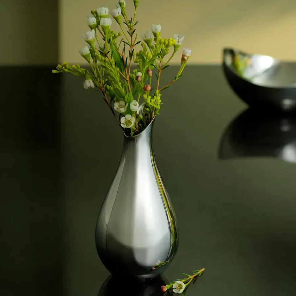 Robert Welch Drift vase 14 cm, smooth Silver-coloured Clearance