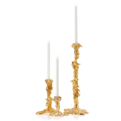 POLSPOTTEN Drip candlestick XXL 50 cm, Gold Gold-coloured Sale
