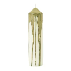 Ferm Living Drip pillar candle, Olive , 20 cm Green Best