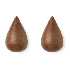 Normann Copenhagen Dropit knob 2-pack walnut, large Brown Hot