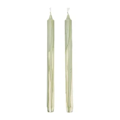 Ferm Living Dryp stearin candle 2-pack, Tea Green