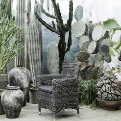 MUUBS Echo flower pot h50 cm Ø37 cm, rust-grey BrownGrey New