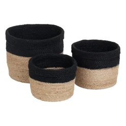 Dixie Elin storage basket 3-pack, Natural-black BeigeBlack Discount