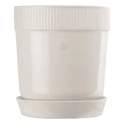 Sagaform Elise flower pot with saucer Ø17 cm, White Outlet