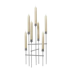 Ferm Living Elysia candlestick, Brushed stainless steel Silver-coloured Best