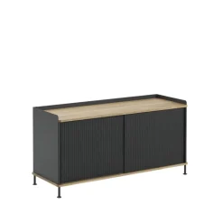 Muuto Enfold Low Side table, -oak-metal Black Clearance