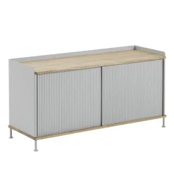 Muuto Enfold sideboard low 125x45x63 cm, Oak-Grey BrownGrey Discount