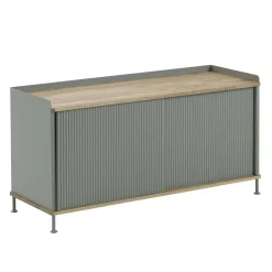 Muuto Enfold sideboard low 125x45x63 cm, Oak-Dusty green BrownGreen Sale