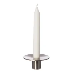 ERNST candle holder brushed aluminum Ø9.2 cm, 4 cm Silver-coloured Best