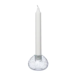 ERNST candle holder glass Ø7.5 cm, Bubbles Transparent Discount