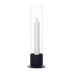 ERNST candle holder glass cylinder Ø7.5 cm, Black Sale