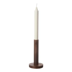 ERNST candle sticks made of wood 15 cm, Dark Brown Best
