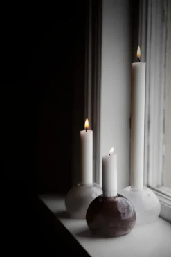 ERNST candlestick glass Ø9 cm, White Hot