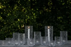 ERNST patterned candle holder, Ø10x9 cm Transparent Hot