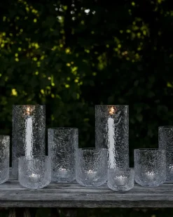 ERNST patterned candle holder, Ø10x9 cm Transparent Hot