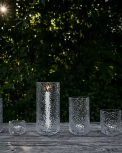 ERNST patterned candle holder, Ø10x9 cm Transparent Hot