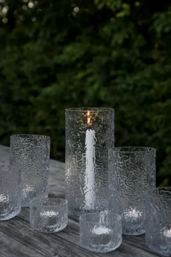 ERNST patterned candle holder, Ø10x9 cm Transparent Hot