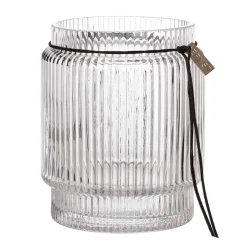 ERNST ruffled glass vase clear, Ø12.7 cm Transparent