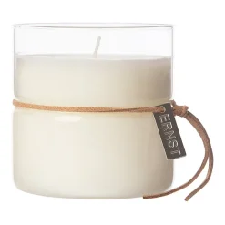 ERNST scented candle in glass with band Ø8 cm, Time to do nothing TransparentWhite Discount