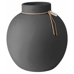 ERNST vase stoneware dark , 22 cm Grey