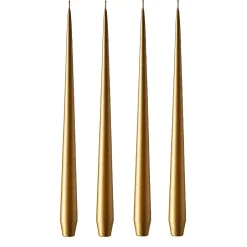 Ester & erik candle 32 cm 4-pack metalic, Gold Silver-coloured