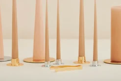 Ester & erik candle sticks smooth 2-pack, Gold Gold-coloured Best