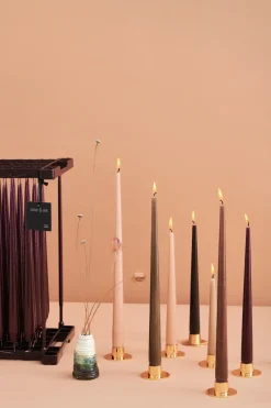 Ester & erik candle sticks smooth 2-pack, Gold Gold-coloured Best