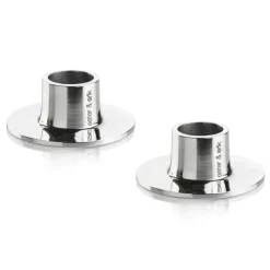 Ester & erik candle sticks smooth 2-pack, Stainless steel Silver-coloured
