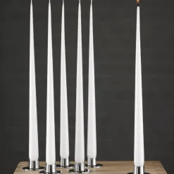 Ester & erik candle sticks smooth 2-pack, Stainless steel Silver-coloured