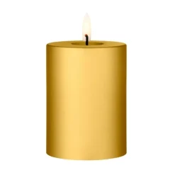 Ester & erik pillar candle LED, 90 Gold Metallic, 10 cm Gold-coloured Outlet