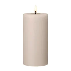 Ester & erik pillar candle LED, 22 Linen Grey, 15 cm Beige Clearance