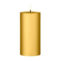 Ester & erik pillar candle LED, 90 Gold Metallic, 15 cm Gold-coloured Outlet