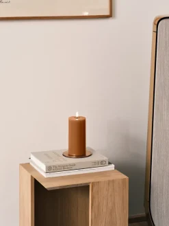 Ester & erik pillar candle LED, 23 Raw Toffee, 15 cm Brown Sale