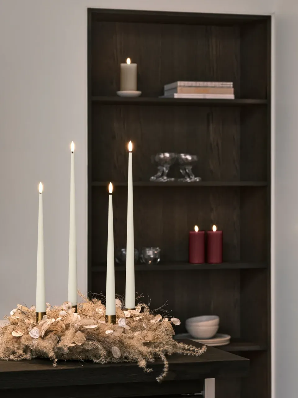Ester & erik pillar candle LED, 44/2 Deep Wine, 15 cm Red Discount
