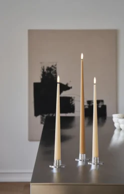 Ester & erik taper candle LED 2-pack, 14 Pale ginger , 30 cm Orange Online